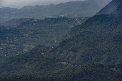 High angle view of mountain range