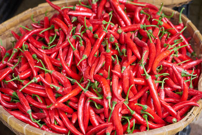 Close-up of red chili peppers