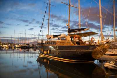 Boats in harbor