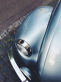 High angle view of car on street