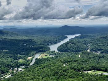 High angle view of landscape against sky