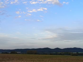 Scenic view of field against sky