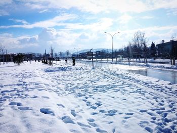 Scenic view of snow covered landscape