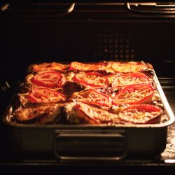 Close-up of meat on barbecue grill