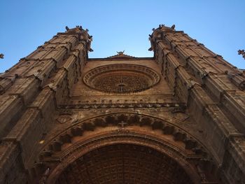 Low angle view of cathedral against clear sky