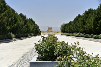 Scenic view of lake against clear sky