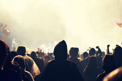 Crowd enjoying at music concert