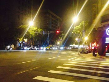 Street light on road at night