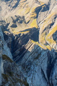 High angle view of rocks and mountains
