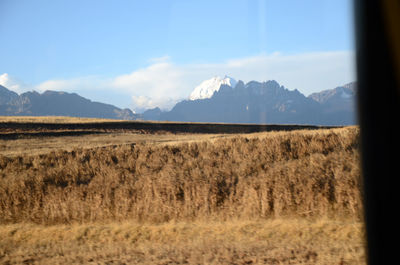 Scenic view of mountains against sky
