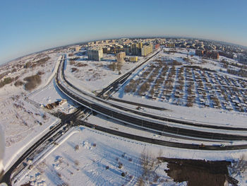 High angle view of vilnius cityscape