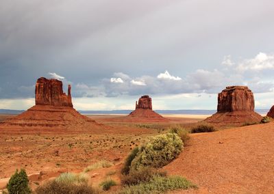 Scenic view of rock formation against sky at monument valley