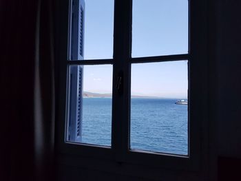 Sea seen through window