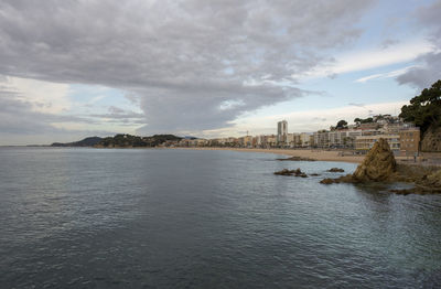 View of sea against cloudy sky