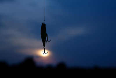 Fishing bait against the evening sky