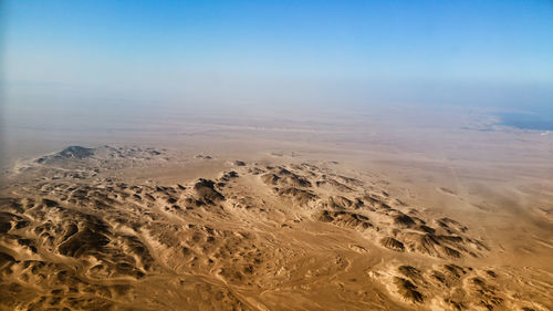 Aerial view of desert landscape