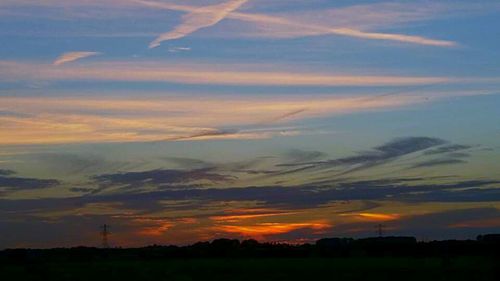 Scenic view of landscape against sky during sunset