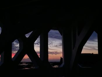 Bridge against sky during sunset