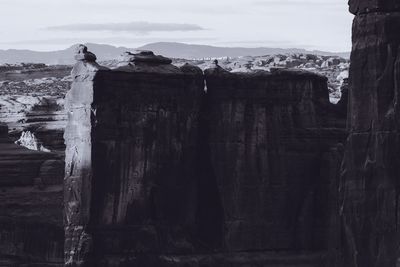 Scenic view of rock formation against sky