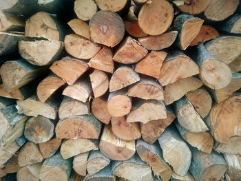 Full frame shot of firewood