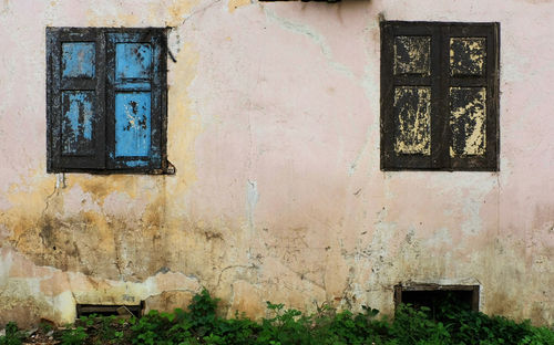 Full frame shot of windows on wall