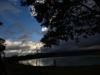 Silhouette trees against sky during sunset