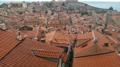 High angle view of houses