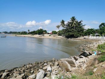 Scenic view of beach against sky