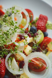 Close-up of salad served in plate