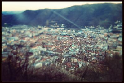 High angle shot of townscape