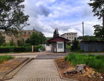 Building with trees in background