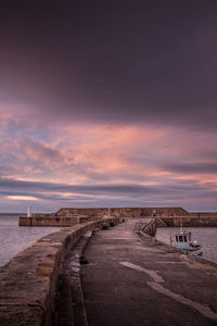 Scenic view of sea at sunset