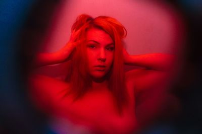 Close-up portrait of a young woman