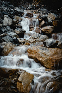 Scenic view of waterfall