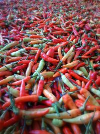 Full frame shot of red chili peppers