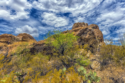 Scenic view of rock formation against sky