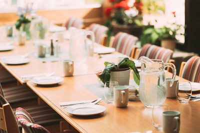 Place setting on table