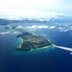 Aerial view of sea against sky