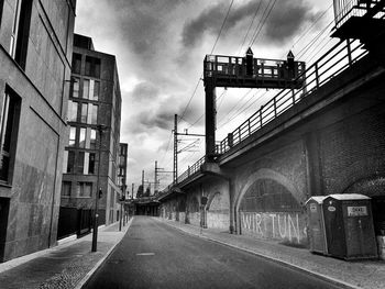 Road in city against sky