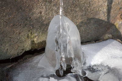 Close-up of water on rock