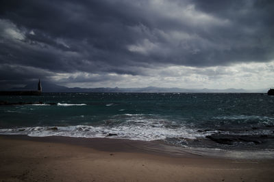 View of sea against cloudy sky