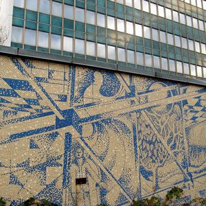 Low angle view of graffiti on building