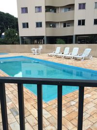 View of swimming pool against building