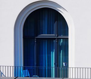 Blue window of building