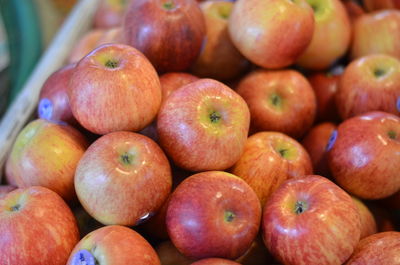 Full frame shot of apples for sale at market stall