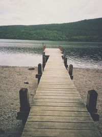 View of pier in sea