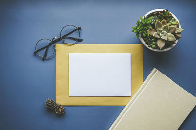 Directly above shot of objects on table