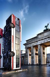 Low angle view of building against sky