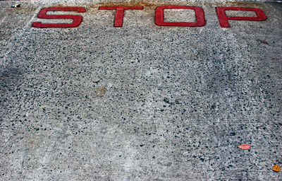 Close-up of information sign