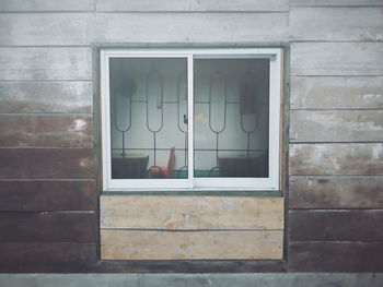 Closed window of building